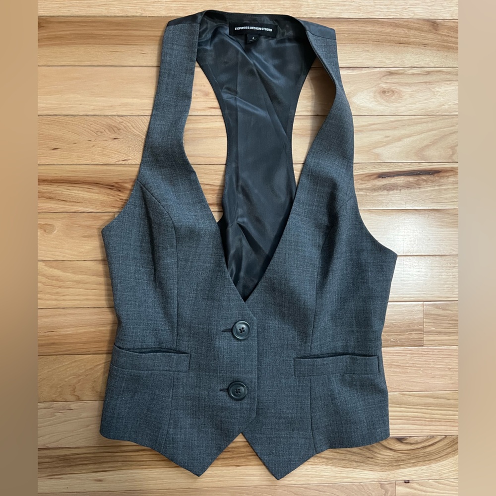 Express Charcoal Sleeveless Vest